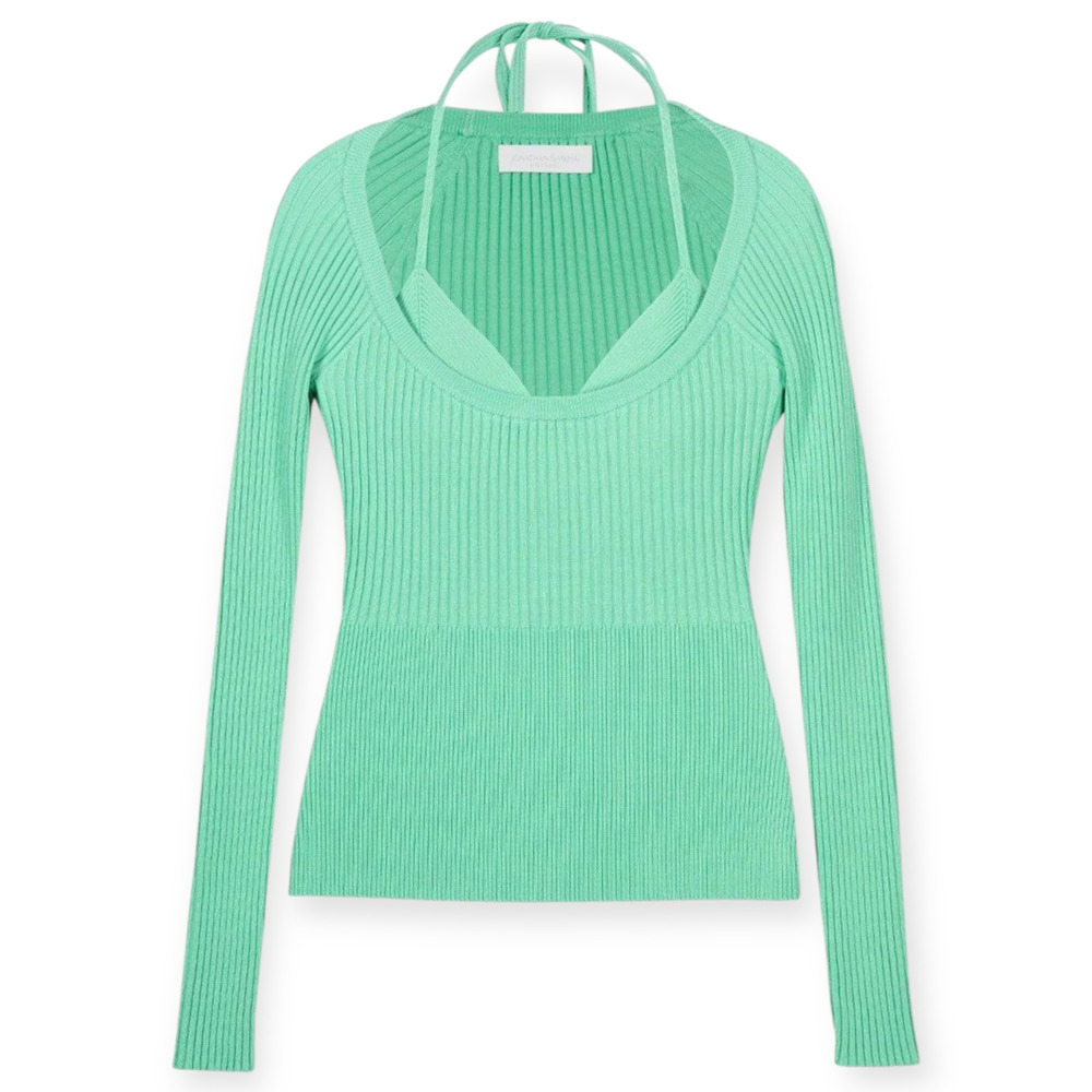 Jonathan Simkhai Jayline Pullover Kiwi Green 2 Piece Set Size XS fits Small NWT